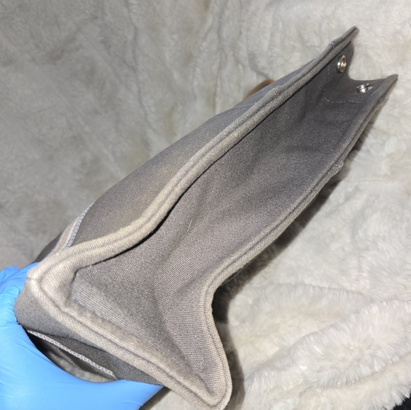 HERMÈS FOURRE TOUT MM HANDBAG/TOTE GREY/ORANGE/CREAM CANVAS W/PALLADIUM HRDWR - Picture 7 of 16